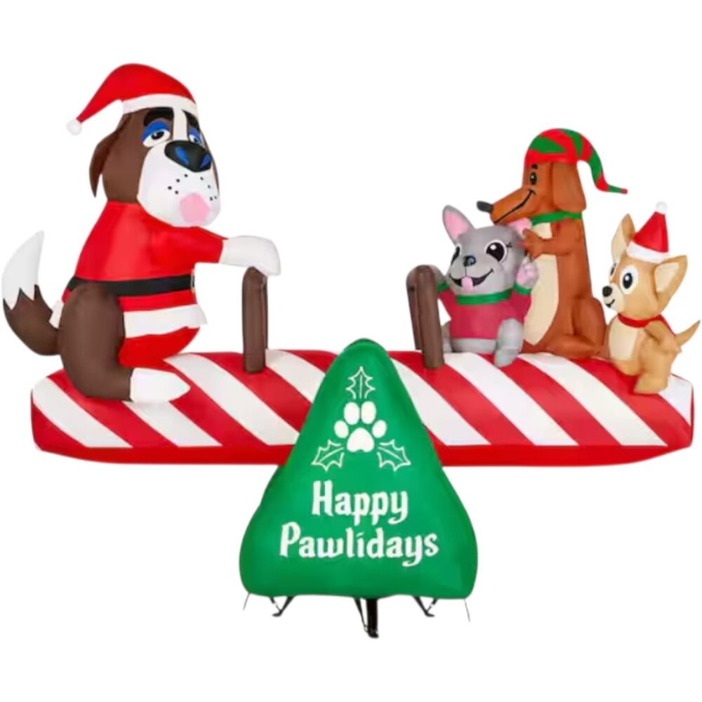 6 ft Animated Dog SEESAW Christmas Inflatable Dachshund Frenchy Chihuahua NEW